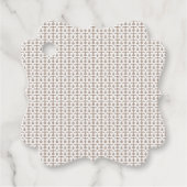 茶色の模様の白い背景 フェイバータグ (正面)