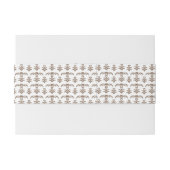 茶色の模様の白い背景 招待状ベリーバンド (裏面例)