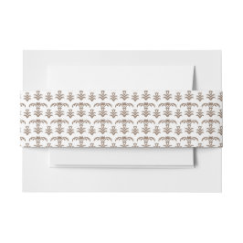 茶色の模様の白い背景 招待状ベリーバンド