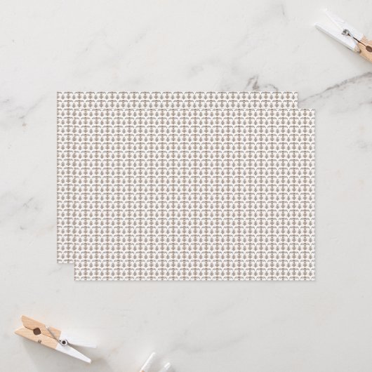 茶色の模様の白い背景 招待状 (正面/裏面インサイチュ)