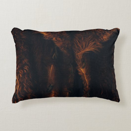 茶色の毛皮のコート アクセントクッション (正面)