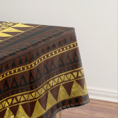 茶色の民族のアフリカの金パターン テーブルクロス (インサイチュ)