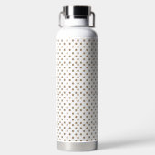 茶色の水玉模様を持つ白い背景 ウォーターボトル (背面)