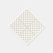 茶色の水玉模様を持つ白い背景 スタンダードカクテルナプキン (角)