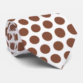 茶色の水玉模様パターン ネクタイ (ロール)