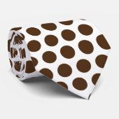 茶色の水玉模様パターン ネクタイ (ロール)