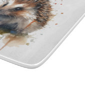 茶色の水色の可愛い小さなハリネズミ カッティングボード (角)