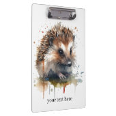 茶色の水色の可愛い小さなハリネズミ クリップボード (右)