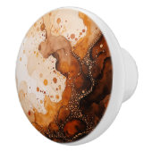 茶色の水色の自然色 セラミックノブ (右)