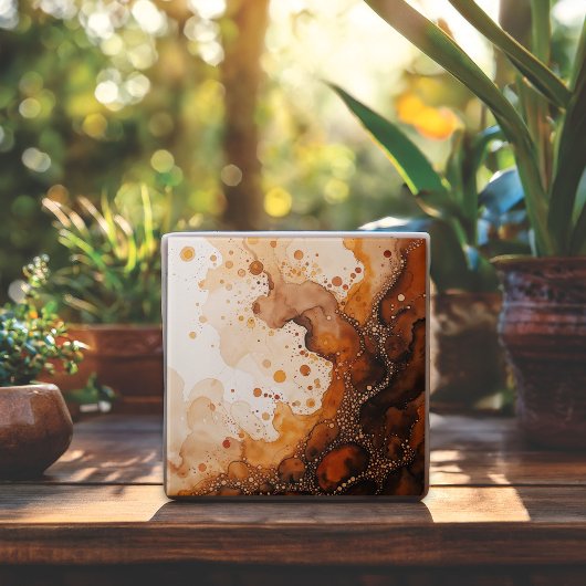 茶色の水色の自然色 タイル