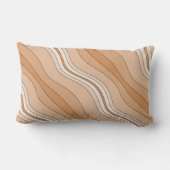 茶色の波の繰り返しパタストライプのーンの濃淡 ランバークッション (裏面)