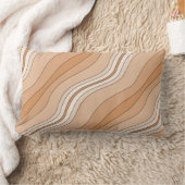 茶色の波の繰り返しパタストライプのーンの濃淡 ランバークッション (ブランケット)