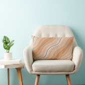 茶色の波の繰り返しパタストライプのーンの濃淡 ランバークッション (椅子)