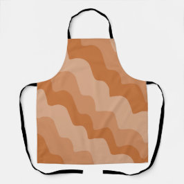 茶色の波状海波のグラデーション エプロン