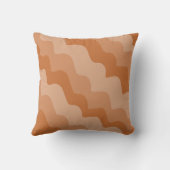 茶色の波状海波のグラデーション クッション (裏面)