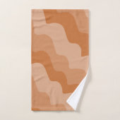 茶色の波状海波のグラデーション バスタオルセット (ハンドタオル)