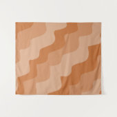 茶色の波状海波パターン タペストリー (正面(横))