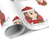 茶色の波状髪のラッピング紙 ラッピングペーパー (ロールコーナー)