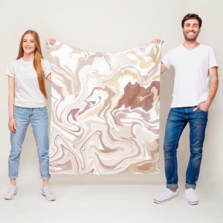 茶色の液体アクリル投げ フリースブランケット