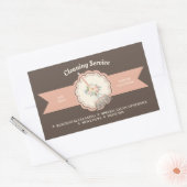 茶色の清掃作業の書道のハウスキーピング 長方形シール (封筒)