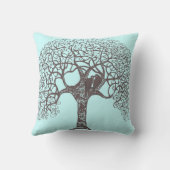 茶色の渦巻き木の愛の鳥を選択 – 背景色 クッション (裏面)