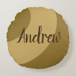 茶色の渦巻き ラウンドクッション