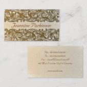 茶色の渦巻のヴィンテージの名刺 名刺 (正面/裏面)