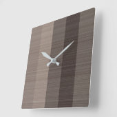 茶色の灰色のストライプ スクエア壁時計 (傾斜)