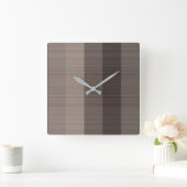 茶色の灰色のストライプ スクエア壁時計 (ホーム)
