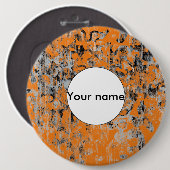 茶色の灰色のテクスチャ 缶バッジ (正面&裏面)