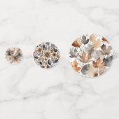 茶色の灰色の水色のメープル離れのパターン結婚のパターン コンフェッティ (正面)