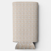 茶色の点が付いた白い背景 スリム缶クーラー (裏面)