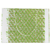 茶色の点が付いた白い背景 ラージペーパーバッグ (裏面)