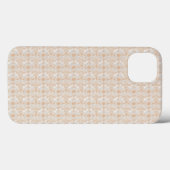 茶色の点が付いた白い背景 Case-Mate iPhoneケース (裏面 (横))
