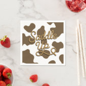 茶色の牛のカウボーイ・パーティー スタンダードカクテルナプキン (インサイチュ)