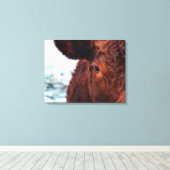 茶色の牛のポートレート キャンバスプリント (インサイチュ (ウッドフロア))