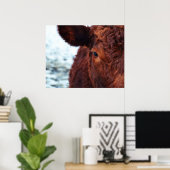 茶色の牛のポートレート ポスター (ホームオフィス)