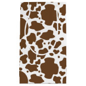茶色の牛の斑点の偽の牛皮の模様 スモールペーパーバッグ (正面)