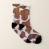 茶色の牛の柄のフットウェア ソックス (ペア)