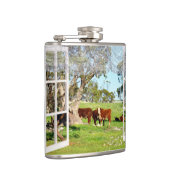 茶色の牛の群れの窓ビュー、クラシックスキットル フラスク (右)
