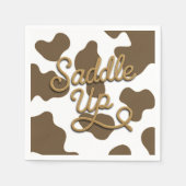 茶色の牛よ、鞍をしっかり締めて - カントリー・ウェスタン・ロデオ・パーティー スタンダードカクテルナプキン (正面)