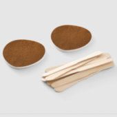 茶色の牛革のテクスチャの外観 ハンドファン (組立なし)