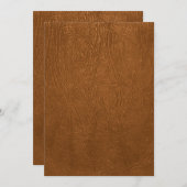 茶色の牛革のテクスチャの外観 招待状 (正面/裏面)