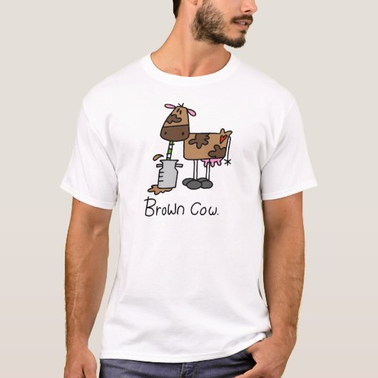 茶色の牛Tシャツとギフト Tシャツ (正面)