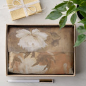 茶色の牡丹デコップコラージュ 薄葉紙 (ギフト)