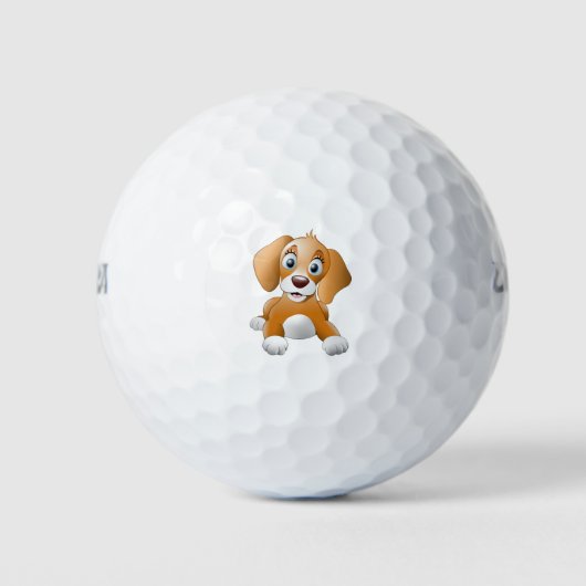 茶色の犬のクリップアート ゴルフボール (正面)