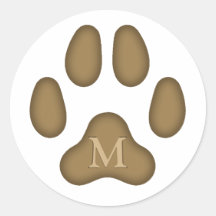 茶色の犬のポープリントペットモパーソナライズされたノグラム