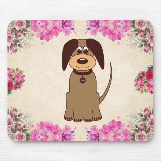 茶色の犬のマウスパッド マウスパッド (正面)