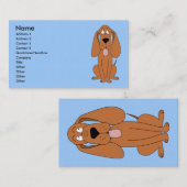 茶色の犬の漫画。ハウンド。 名刺 (正面/裏面)