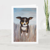 茶色の犬の絵が入った無地のカード カード (正面)